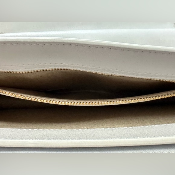 Tory Burch White Garden Party Leather Gemini Link Shoulder Bag - Picture 9 of 12